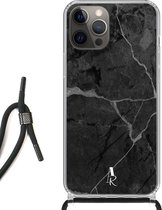 iPhone 12 Pro Max hoesje met koord - Onyx Marble