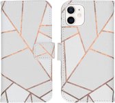 iMoshion Design Softcase Book Case iPhone 12 Mini hoesje - White Graphic