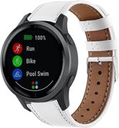Leer Smartwatch bandje - Geschikt voor  Garmin Vivoactive 4 bandje leer - 45mm - wit - Horlogeband / Polsband / Armband