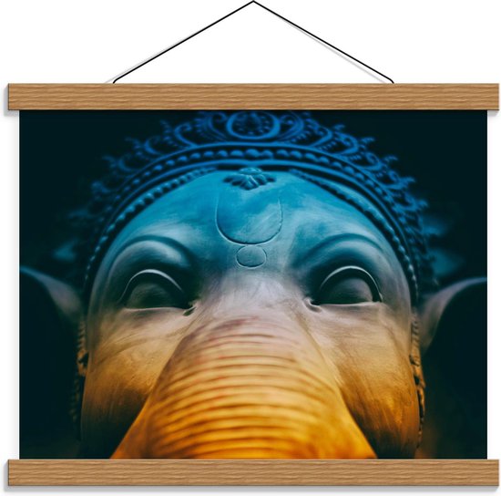 Schoolplaat – Religieuze Olifantenbeeld - 40x30cm Foto op Textielposter (Wanddecoratie op Schoolplaat)
