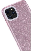 Apple iPhone 12 Pro Glitter Roze Siliconen Gel TPU / Back Cover / Hoesje iPhone 12 Pro