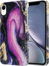 ShieldCase geschikt voor Apple iPhone Xrhoesje marmer - paars - Hard Case hoesje marmer - Marble Look Shockproof Hardcase Hoesje - Backcover beschermhoesje marmer