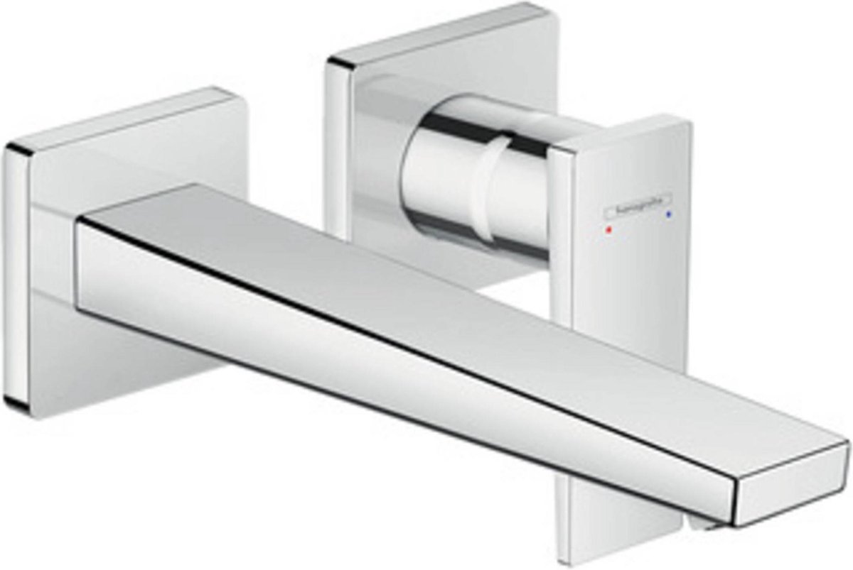 hansgrohe Metropol ééngreeps wastafelmengkraan afbouwdeel met voorsprong 225 mm en afvoerplug chroom