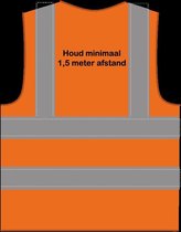 Houd minimaal 1,5 meter afstand RWS hesje Oranje XL