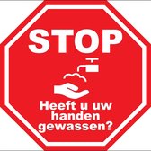 Stop, heeft u uw handen gewassen vloersticker 150 mm