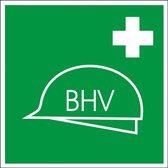 BHV sticker - 150 x 150 mm - zelfklevende folie - groen wit