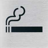 Roken toegestaan sticker, edelstaal pictogram