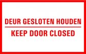 Tekststicker Keep door closed 400 x 250 mm