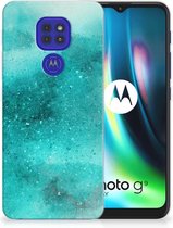 Telefoon Hoesje Motorola Moto G9 Play | E7 Plus Siliconen Hoesje Painting Blue