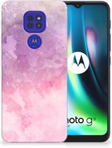 Telefoonhoesje Motorola Moto G9 Play | E7 Plus Silicone Back Cover Pink Purple Paint