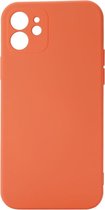 Shop4 - Geschikt voor iPhone 12 mini Hoesje - Back Case Mat Oranje