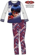 Miraculous Ladybug Pyjama - Katoen - Grijs/Navy - Met Masker - Maat 98/104 (3/4 jaar)
