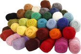 Gekaarde Wol, diverse kleuren, 35x100 gr/ 1 doos