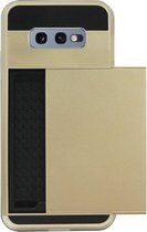 ADEL Kunststof Back Cover Hardcase Hoesje Geschikt Voor Samsung Galaxy S10e - Pasjeshouder Goud