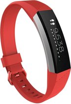 Siliconen Smartwatch bandje - Geschikt voor  Fitbit Alta / Alta HR siliconen bandje - rood - Maat: S - Horlogeband / Polsband / Armband