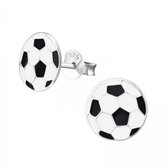 Aramat jewels ® - Aramat jewels oorbellen voetbal 925 zilver 8mm