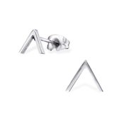 Aramat jewels ® - Aramat jewels oorbellen zweerknopjes v bar zilverkleurig staal 7mm