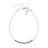 Mint15 Armband 'Little Jade Beads - Emerald Green' - Zilver