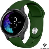 Siliconen Smartwatch bandje - Geschikt voor  Garmin Venu sport band - legergroen - Strap-it Horlogeband / Polsband / Armband
