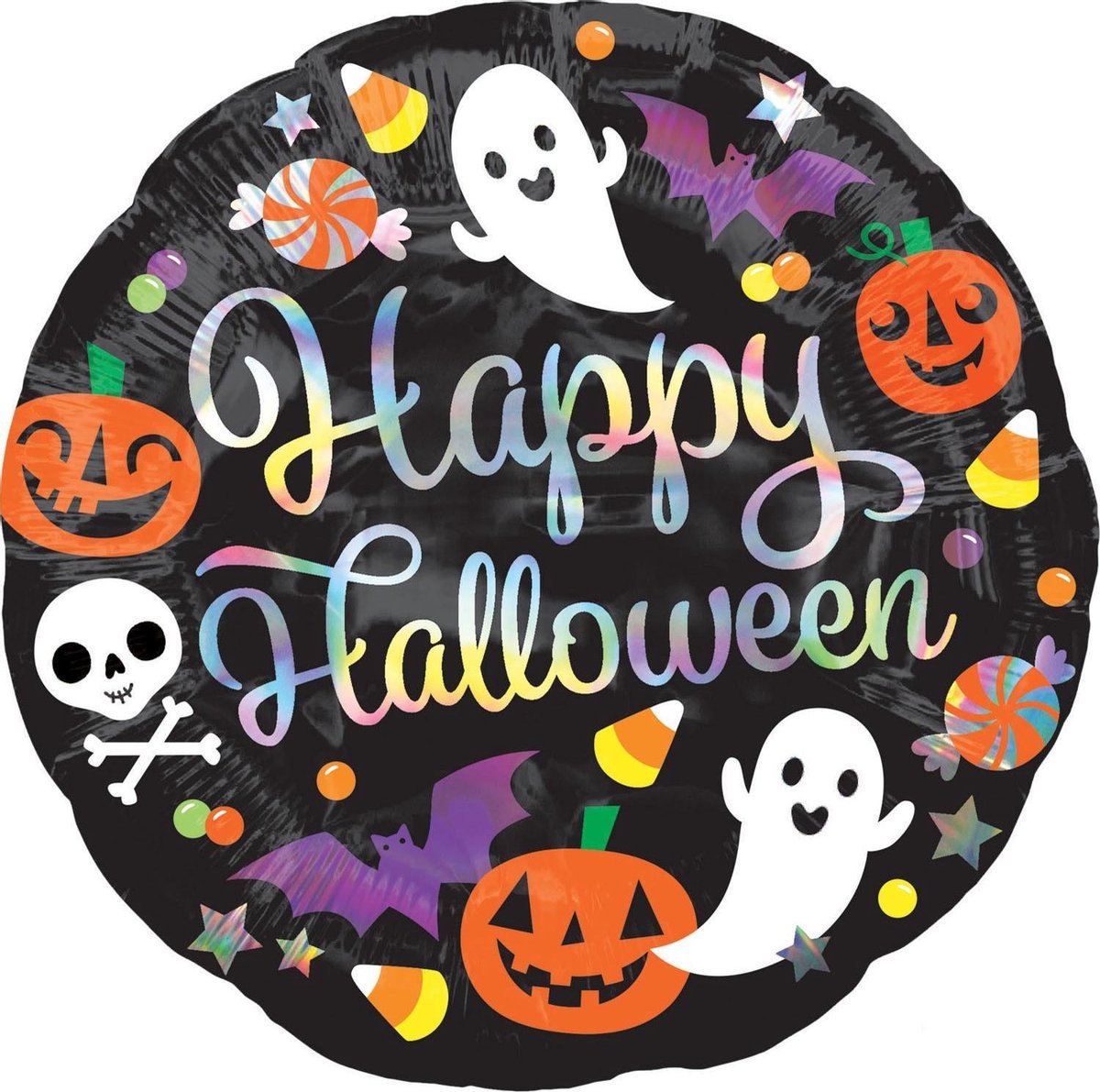 Amscan - Folieballon Happy Halloween junior 45 cm - Halloween - Halloween Decoratie - Halloween Versiering - Halloween Ballonnen