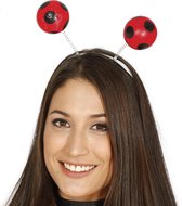 Fiestas Verkleed diadeem lieveheersbeestje/Aliens sprieten - rood - meisjes/dames carnaval accessoires