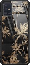 Samsung A71 hoesje glass - Palmbomen | Samsung Galaxy A71  case | Hardcase backcover zwart