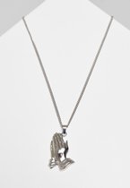 Urban Classics - Pray Hands Necklace silver one size Ketting - Zilverkleurig