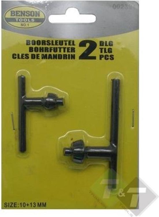 Boorsleutel set, tandkranssleutel 2 dlg, Boor sleutel, 10 - 13 mm |