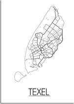 Texel Plattegrond poster A3 (29,7x42cm) - DesignClaud