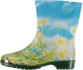 Xq Footwear Regenlaarzen Bloemen Dames Rubber Blauw Mt 37