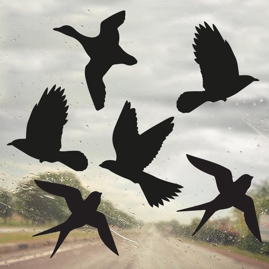 Autocollants de Vogelbescherming fenêtre - 6 oiseaux