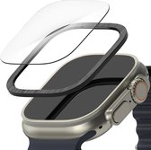 Ringke Apple Watch Ultra Bezel Tuning Acier Inoxydable Zwart + Tempered Glass 9H