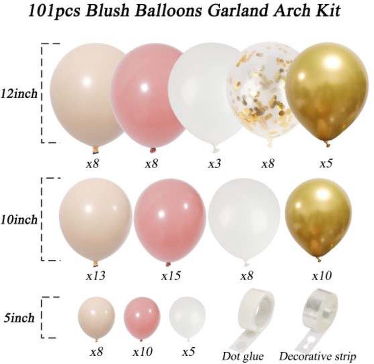 Fienosa Arche de ballons thème mariage - Vieux rose - Ballons d