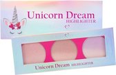 Beauty Creations - Unicorn Dream - Palette Surligneur - 3 couleurs - Palette Visage - Palette Maquillage - Highlight - HD01 - 5,5 g