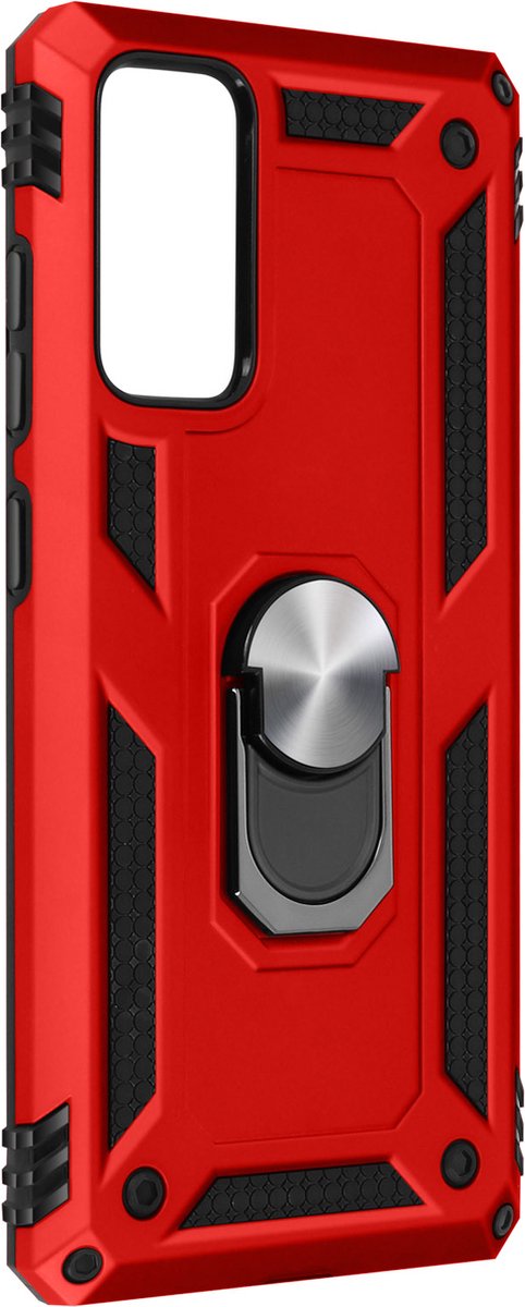 Geschikt voor Samsung Galaxy S20 FE Hybrid Case Video Support Ring rood