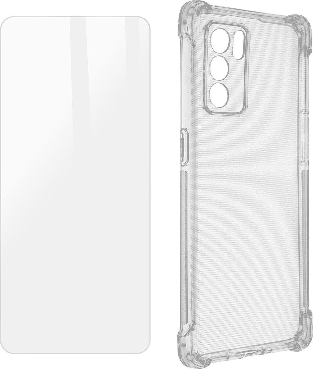 Protection Pack Geschikt voor Oppo Reno 6 Verstevigd hoesje + Gehard Glas