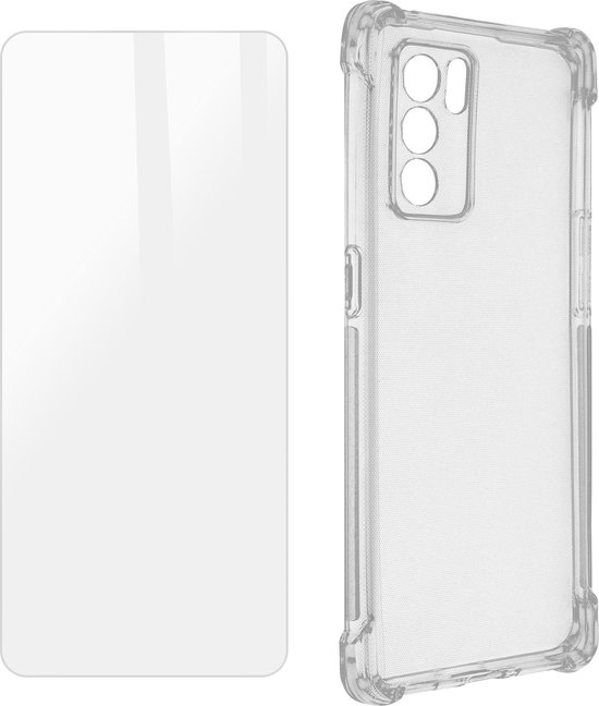 Protection Pack Geschikt voor Oppo Reno 6 Verstevigd hoesje + Gehard