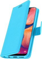 Cover Geschikt voor Samsung Galaxy A20e Flip Wallet Stand Video blauwe