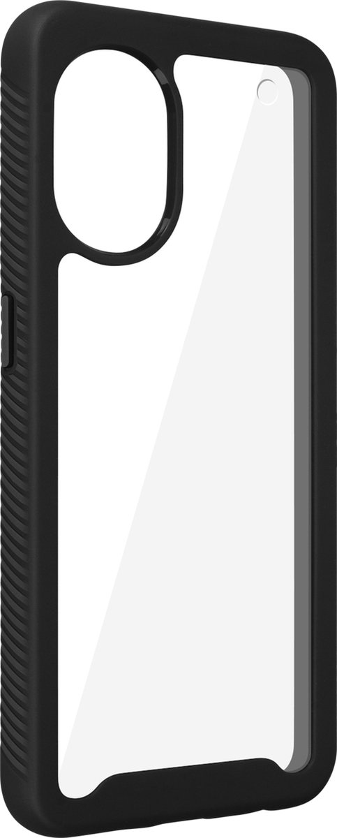 Integraal Hoesje Geschikt voor Oppo Reno 8 Lite 5G Achterkant plexiglas, Zwart