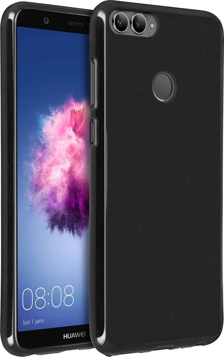 Avizar Hoes Geschikt voor Huawei P Smart 2018 Siliconengel - Zwart, Zwart