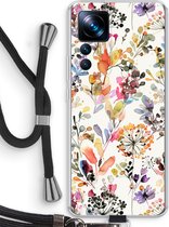 Case Company® - Hoesje met koord geschikt voor Xiaomi 12T hoesje met Koord - Wilde grassen - Telefoonhoesje met Zwart Koord - Bescherming aan alle Kanten en Over de Schermrand