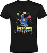 I'm 4 Happy Birthday To Me Kindershirt - jarig - verjaardag - feest - 4 jaar