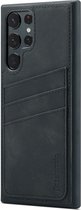 Casemania Hoesje Geschikt voor Samsung Galaxy S23 Ultra met Pasjeshouder Charcoal Gray - Back Cover met Kaarthouder