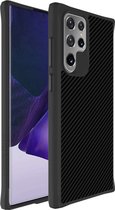 iMoshion Hoesje Geschikt voor Samsung Galaxy S22 Ultra Hoesje Shockproof - iMoshion Rugged Hybrid Carbon Case - Zwart