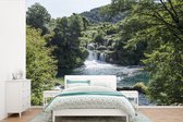 Behang - Fotobehang Watervallen in het Nationaal park Krka in Kroatië - Breedte 450 cm x hoogte 300 cm