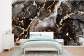 Behang - Fotobehang Marmer - Goud - Glitter - Luxe - Breedte 350 cm x hoogte 260 cm