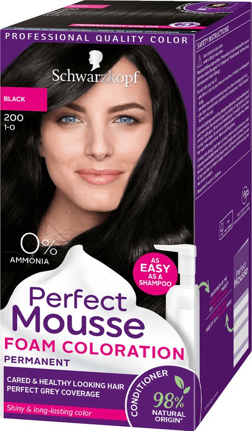 dikte Bonus Magazijn SCHWARZKOPF Permanent Hair Perfect Mousse 200 - Zwart | bol.com