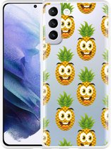 Hoesje Geschikt voor Samsung Galaxy S21 Plus Happy Ananas