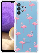 Hoesje Geschikt voor Samsung Galaxy A32 5G Flamingo