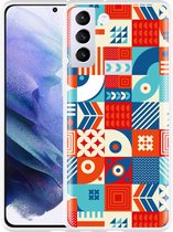 Hoesje Geschikt voor Samsung Galaxy S21 Plus Modern Abstract Vermillion